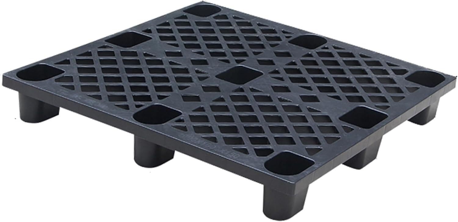 TIST Polyethylene Pallets Lightweight Plastic Pallets Nesting Safety Plastic Pallets Warehouse Storage Racks Easy Stacking(Black-1pack)