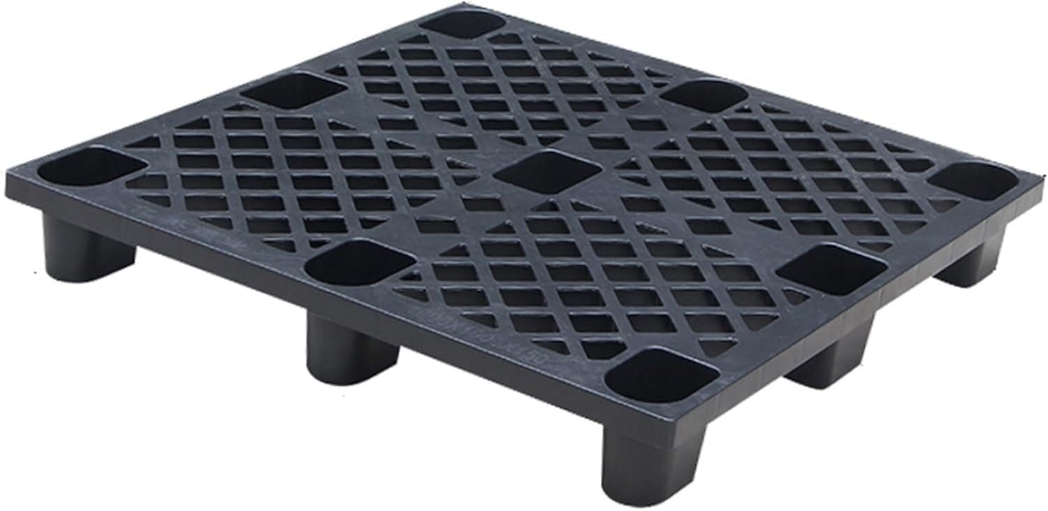 Palettes en polyéthylène Palettes en Plastique légères Palettes en Plastique de sécurité emboîtables Rayonnages de Stockage d'entrepôt Empilage Facile Palettes(Black-1pack)