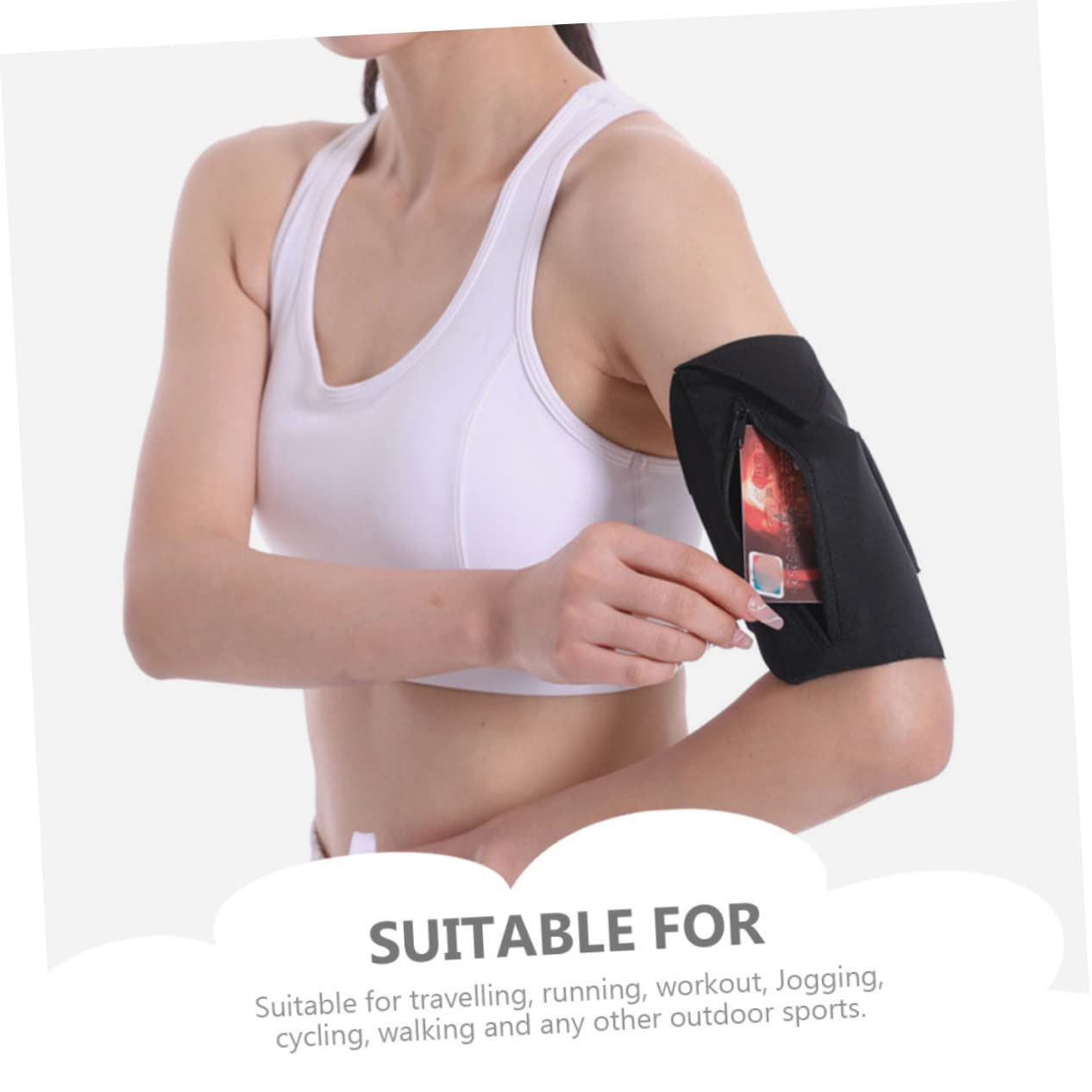 Uonlytech 5pezzi Borsa Porta Telefono Per Sport Fascia Braccio e Leggera Per Corsa e Allenamento Multiuso Per Fitness e Attività Outdoor