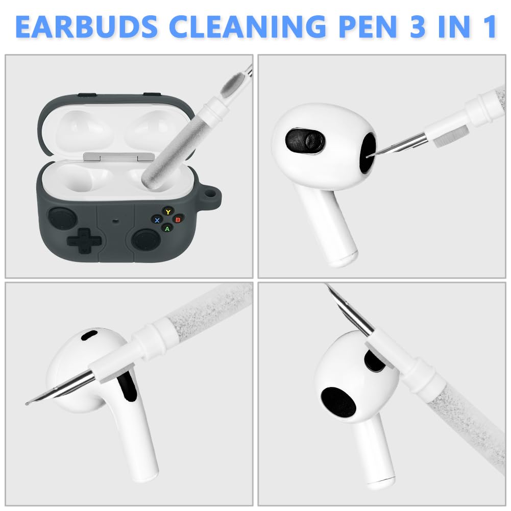 Drôle De Casque D'écoute Compatible Avec AirPods 1 2 3, Avec Chien Aux Gros Yeux Et Nez Rouge En