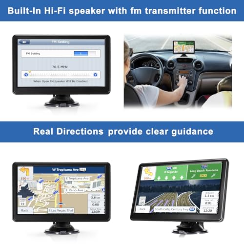 Image of Car Truck GPS Navigation 7 inch inch Touch Screen Navigator 256MB 16GB, 2024 Map, Black