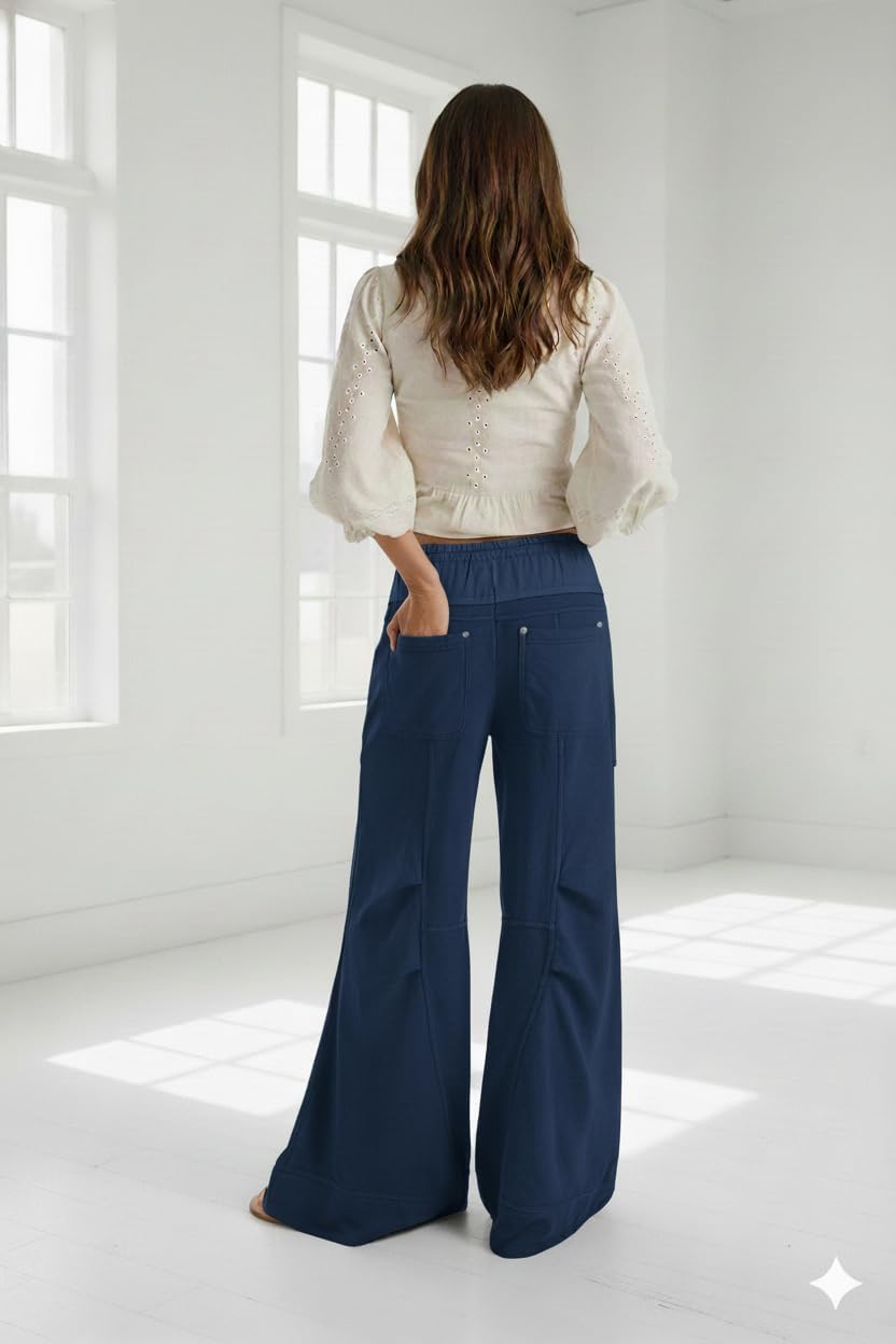 FASHIONSPARK Womens Baggy Sweatpants Casual Wide Leg Pants Patchwork Loose Lounge Pants Fall Outfits with Pockets - Image 4