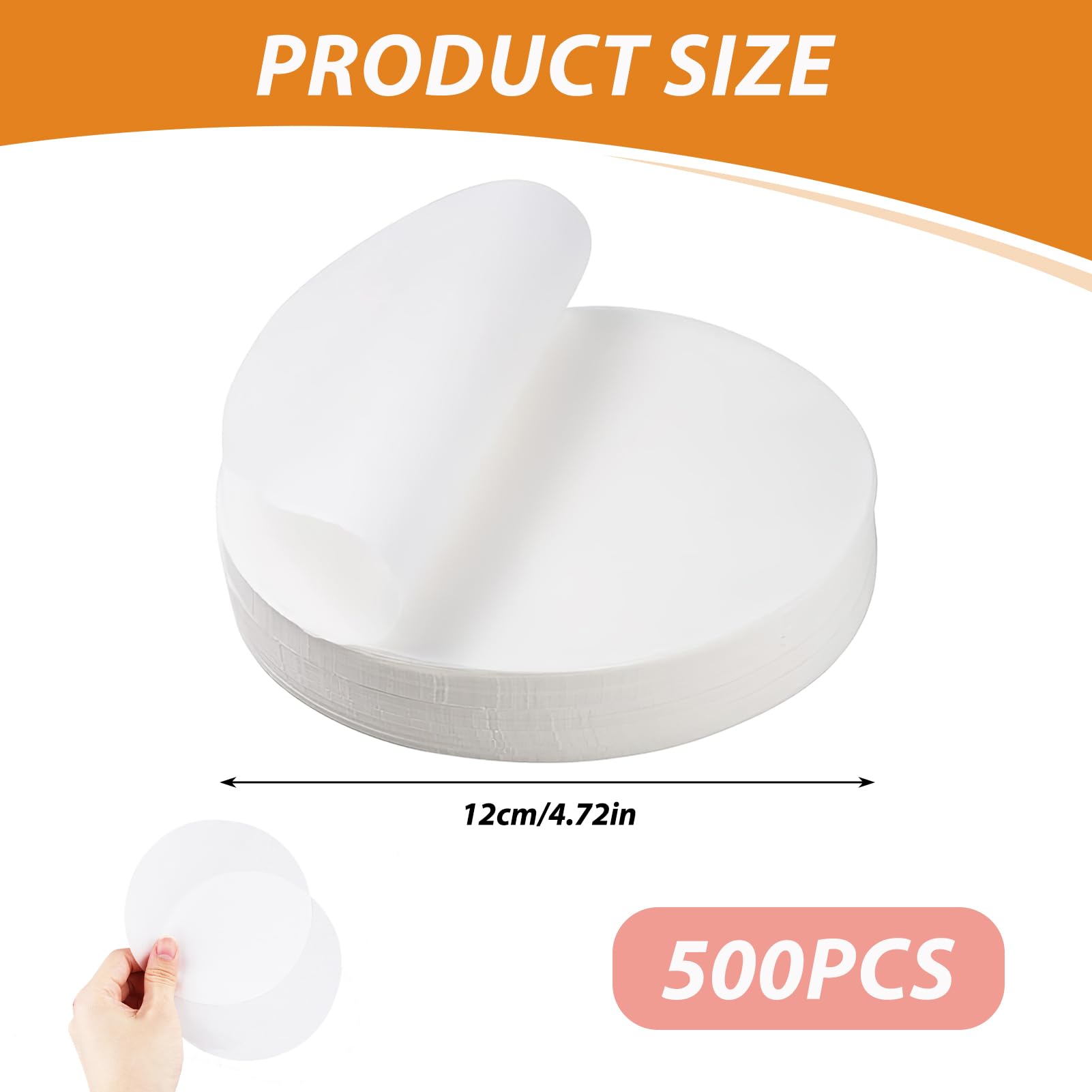 JINSIHU Papier Antiadhésif 500 Pièces 12cm Ronde Disques à Burger Papier Parchemin pour Steaks Hachés Burgers Gâteaux Barbecue