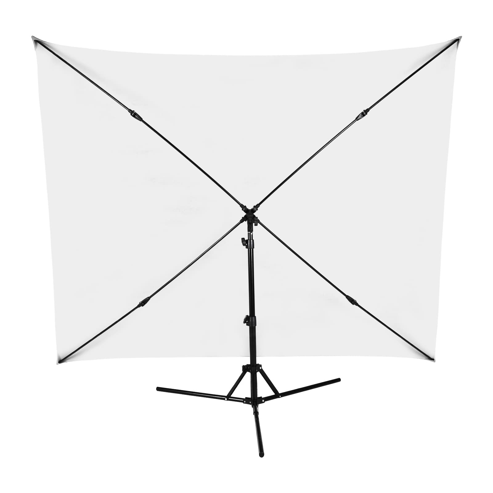 Andoer 2 x 1,5 m, telón de fondo blanco para fotografía, pantalla de fondo con trípode ajustable en forma de cruz para transmisión de fotografía de estudio de juegos, color negro