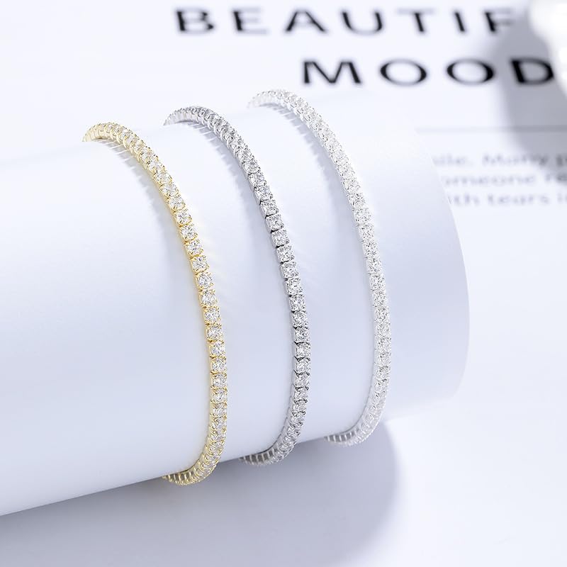 Pulseras de plata para mujer, ajustables, extraíbles, de alta gama, de plata de ley 925, ligera, de lujo, con diamantes de una sola fila, joyería energética para mujer