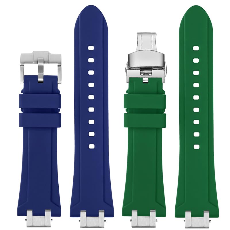 Gummi-Uhrenarmband für MAURICE LACROIX AIKON Connector AI6008 6038 6007 Armband Schnellverschluss Metall Stahlkopf Silikon-Uhrenarmband