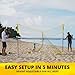 CROSSNET 4-Way Volleyball Net with Carrying Backpack & Ball - 4 Square Volleyball Game Set for Adults and Kids - Quick Assemble Outdoor Game - Backyard Yard Games