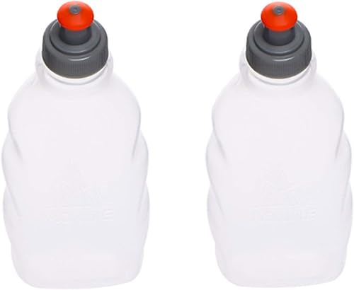 Miniatura 10 de AONIJIE 2 botellas de agua plegables deportivas sin BPA + 2 tapas para popotes de repuesto, tereftala de agua de TPU para refrescos, botella