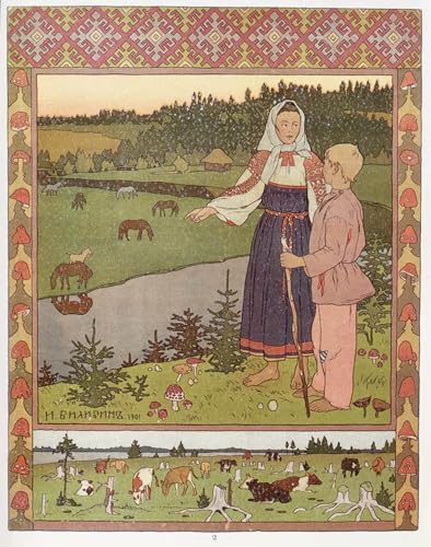 Tableaux peinture sur toile Alionouchka Ivanouchka style nordique pour chambre 60x90cm