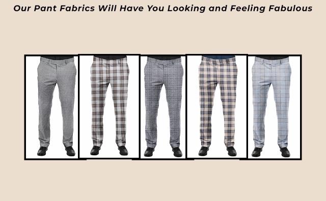 Buy BIGREAMS Unstitched Checkered Suiting Au-Dark Blue Trouser 