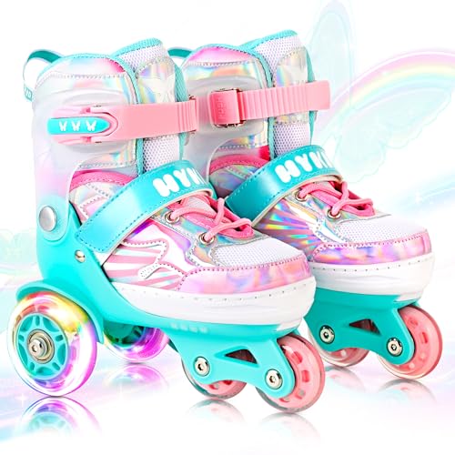 HYKID Adjustable Toddler Roller Skates for Girls Boys, Ages 3-6, Light...