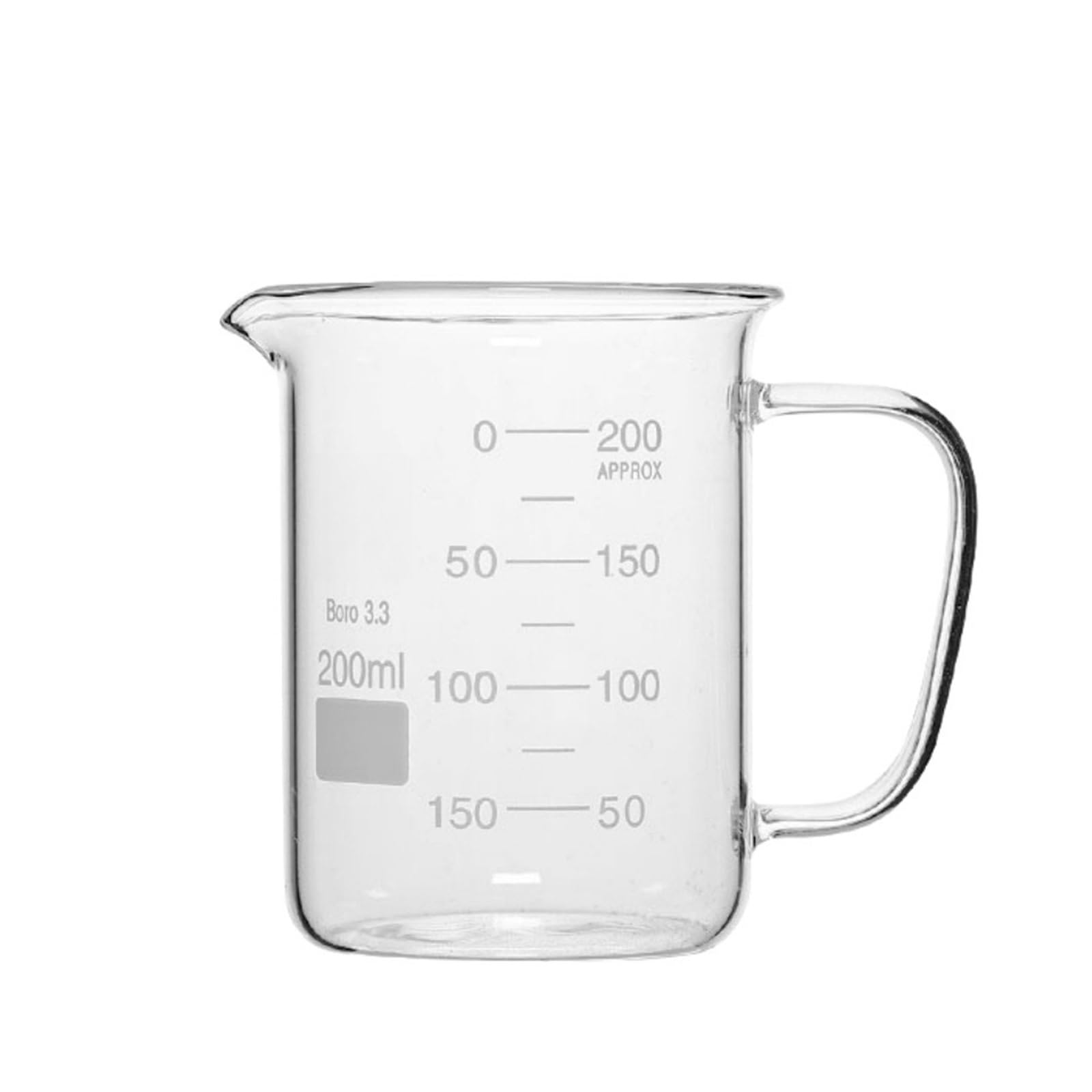 Asa de vaso de precipitados de vidrio, resistente a altas temperaturas, escala transparente, for laboratorio químico, vidrio de borosilicato de alta calidad.(400ml)
