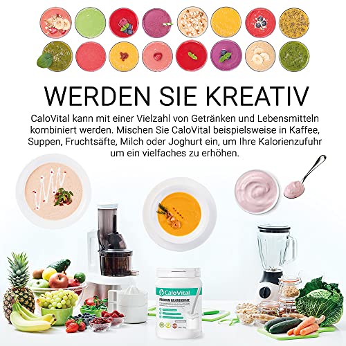 CaloVital Trinkmahlzeit als Aufbaunahrung zum Zunehmen | Trinknahrung hochkalorisch für schnelle Gewichtszunahme [PROBIERPAKET INKL. GRATIS SHAKER] 9er Pack Frucht & Dessert, je 50 g Pulver