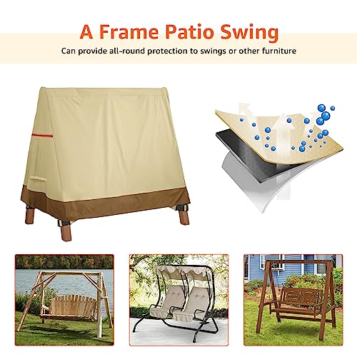 Outdoor Swing Cover A Frame 420D Waterproof Porch Swing Cover Uv Resistant Weather Protector Patio Furniture Cover For Outdoor Furniture 72X67X55 Inch #TOP3