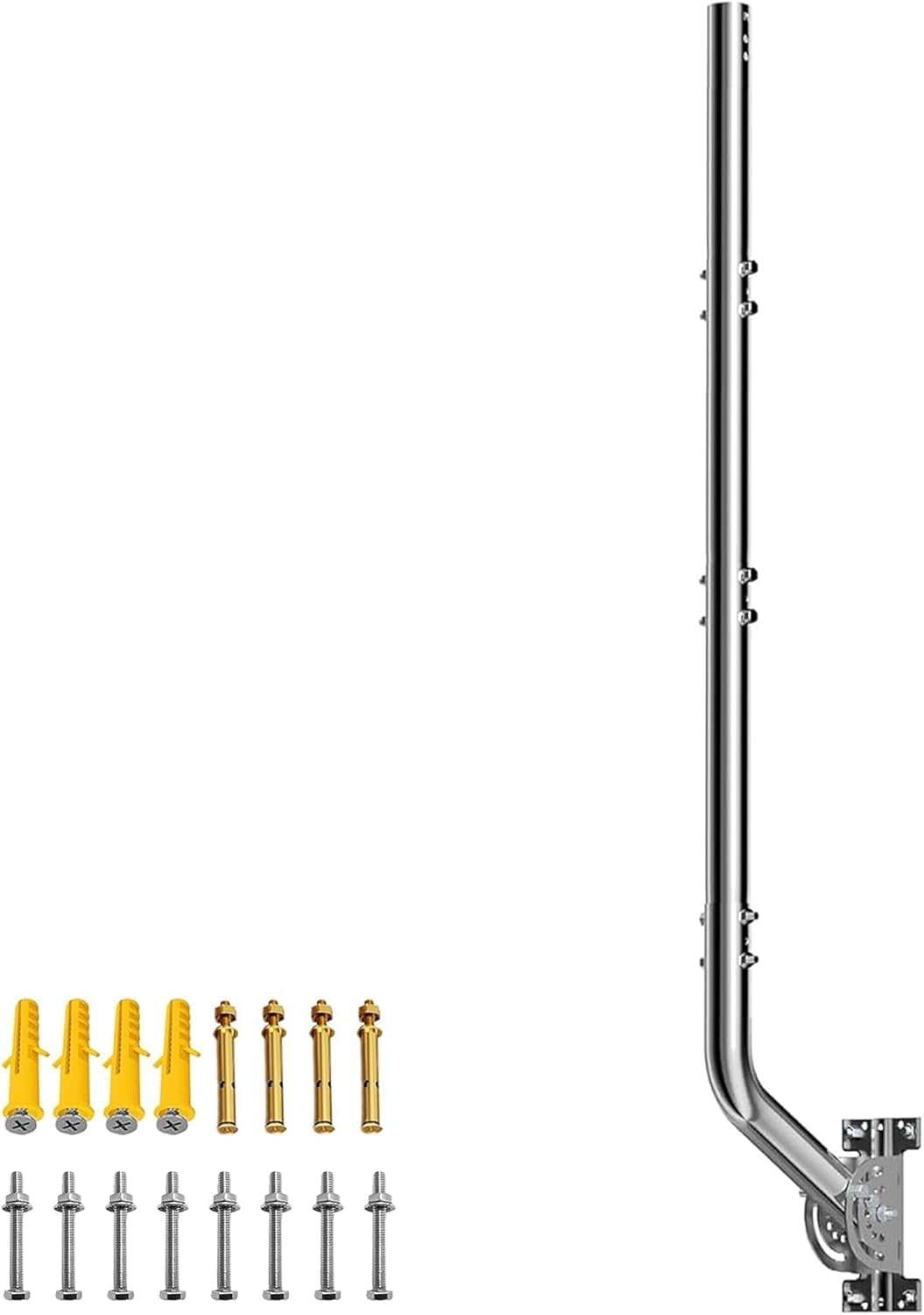 Mástil de Antena de Acero Inoxidable de 134 cm para televisión y Wi-Fi