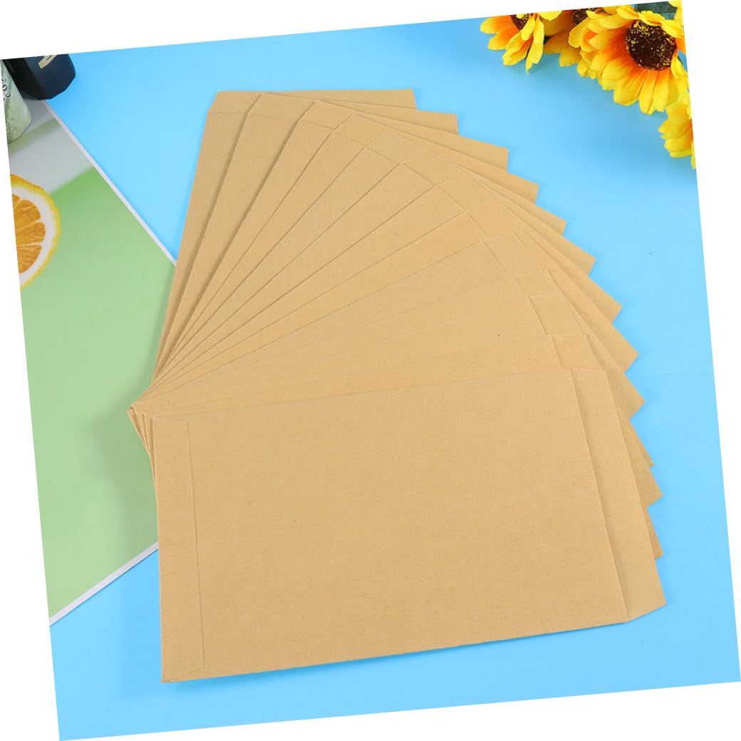 SEWACC 200 Sobres de Papel Kraft en Amarillo Resistentes al Desgarro para Documentos Cartas Postales Diseño Fácil de Usar