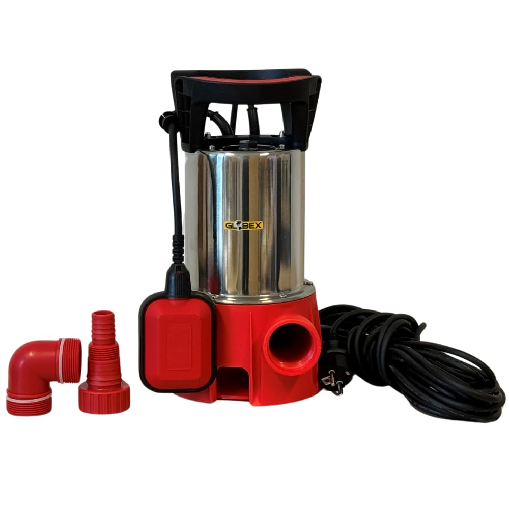 GLOBEX Pompa ad Immersione Acque Sporche, GX 750 PS, Inox 750W, Movimentazione di Acque Sporche, Svuotamento Serbatoi, Garage, Cantine, Interruttore Automatico Galleggiante