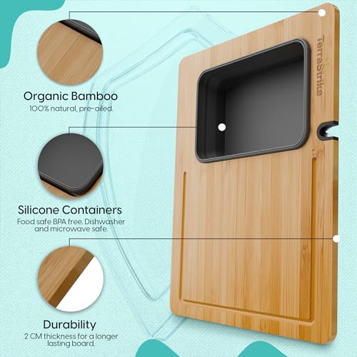 Juego de tablas de cortar de bambú con accesorios miniatura 4