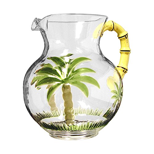 My Table Talk Acrylic Palm Tree Classic Series Pitcher With Bamboo Handle