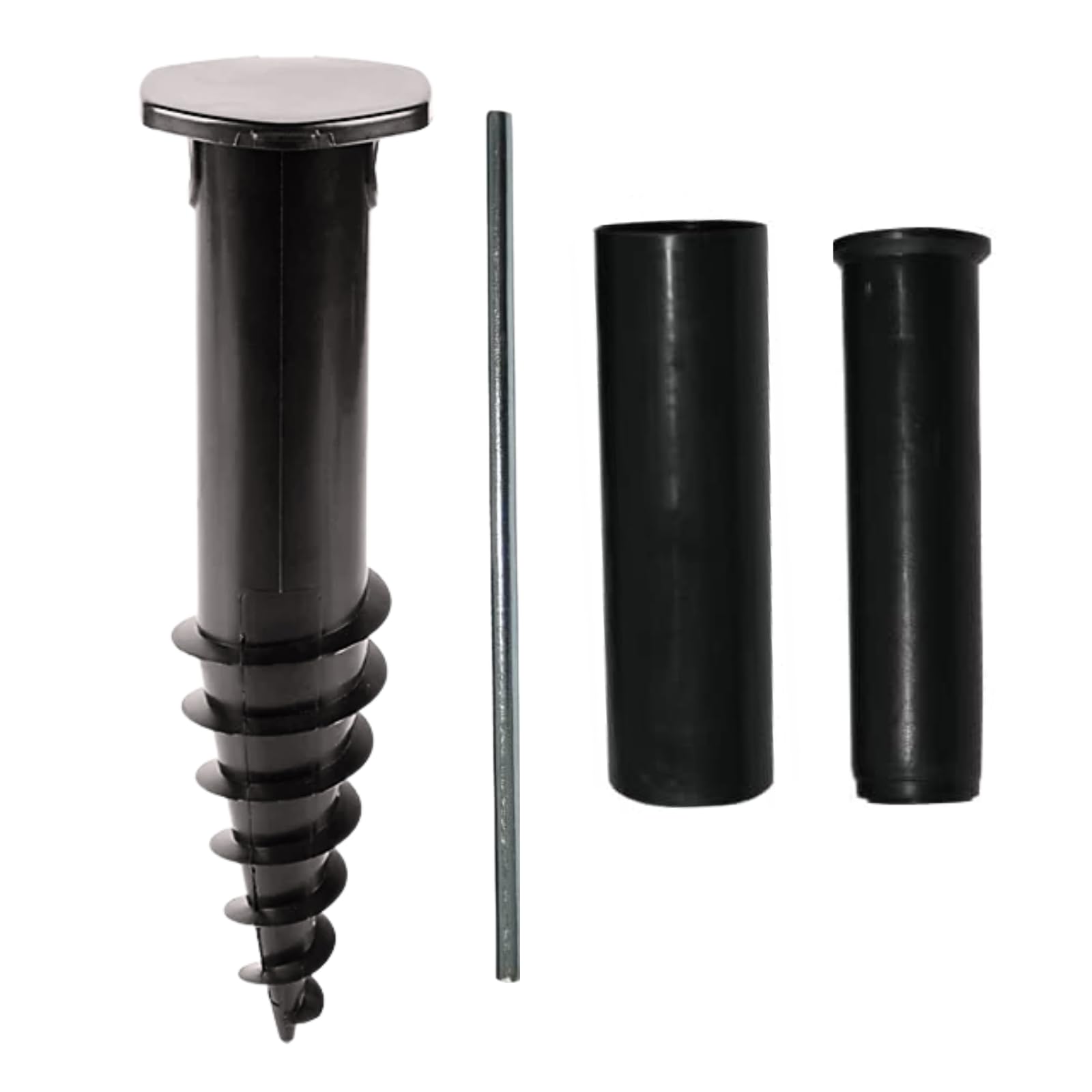 Plastic Screw Spike Black Ground Anchor For Rotary Airer Washing Line Parasol Fit 32mm & 40mm Inserts from B&Q