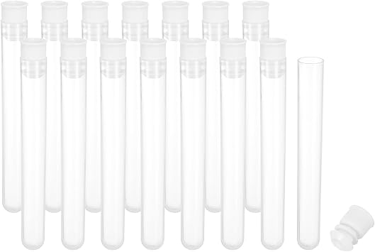 PATIKIL 4" Length Plastic Sewing Needle Storage Holder, 15 Pcs Portable Matte Embroidery Needle Pin Toothpick Storage Tubes Case for Craft Knitting, White