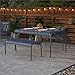 Novogratz Poolside Gossip, Ola All-Steel Table and Bench Set, French Blue