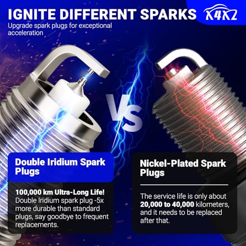 Image of UF667 Ignition Coil & ILZFR6D11 Double Iridium Spark Plug for BMW 2.5-6.0L | For Select BMW 128i 135i 323i 325i 330i 335i 525i 528i 550i 650i M5 M6 X3 X5 X6 Z4 Z8 2.5L 3.0L 4.4L 6.0L Models.