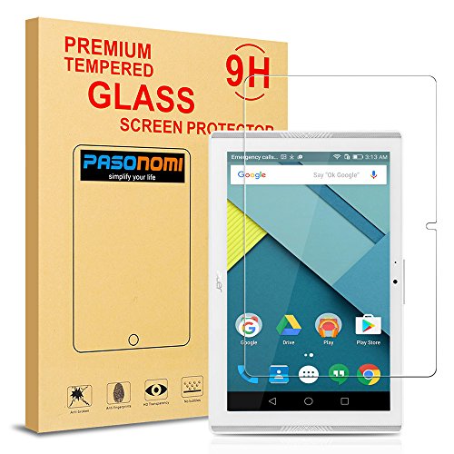 B3-A40 Screen Protector, Pasonomi [9H Hardness] [Crystal Clear] [Scratch-Resistant] Premium Tempered Glass Screen Protector Film for Acer Iconia One 10 B3-A40 (Clear)