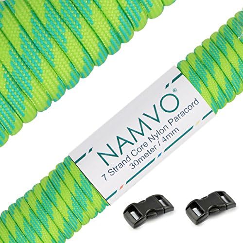 Namvo 550 Paracord Mil Spec Type III 7-żyłowa linka spadochronowa całkowita długość 30,5 m / 30 metrów, tęczowy