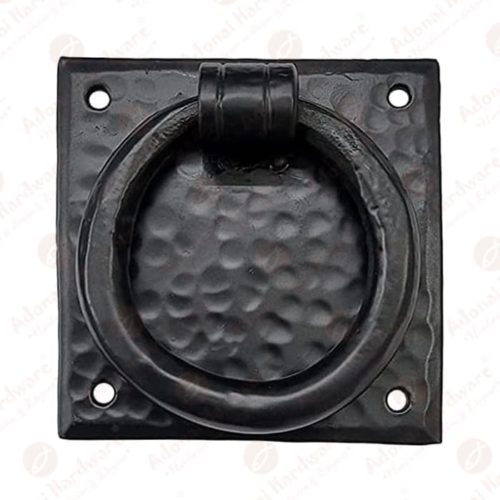 Adonai Hardware 3.6" "Jathniel" Antique Heavy Duty Cast Iron Front Entry Sturdy Stylish Hammered Ring Door Knockers for Vintage Wooden Barn Shed Doors, Gates, Fences, Furniture and Farmhouse