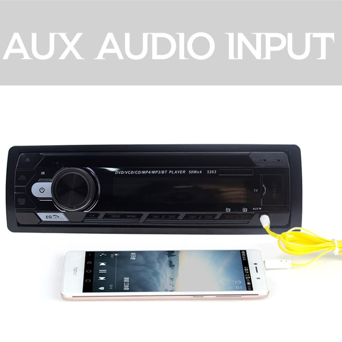 24V Bluetooth autoradio Headunit Lecteur CD DVD Unique 1 Din autoradio Mains libres/MP3/USB/SD/AUX/FM avec Port ISO