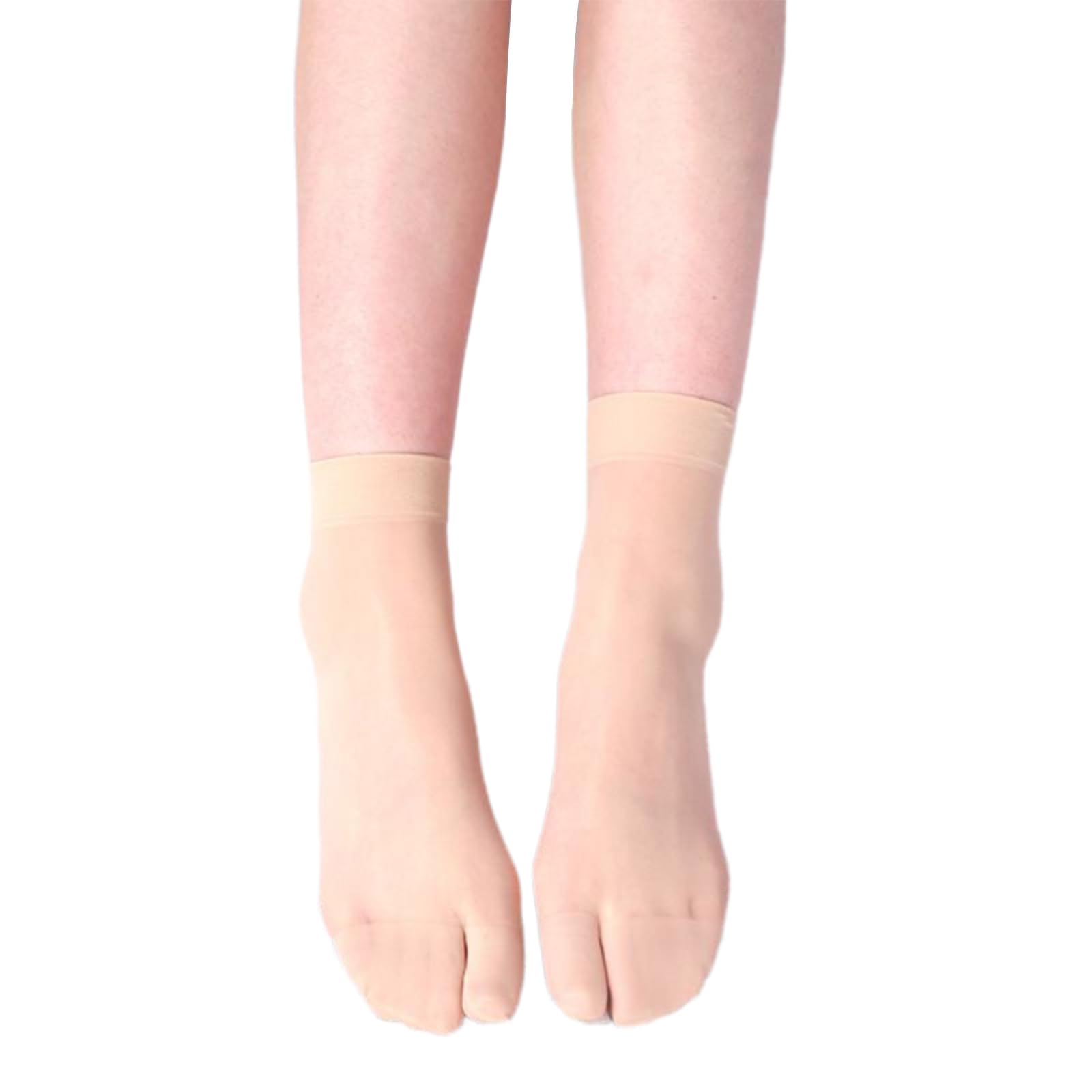 yanwuwa Super Thin Silk Split Toe Middle Calf Socks for Women Breathable Anti Snags Sheer Invisible Two Toe Ankle High Socks Split for Women