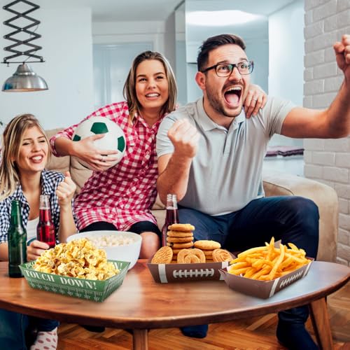 Football Party Supplies for Superbowl Party Decorations 2026– 16Pack Disposable Football Food Plates & Paper Trays for Gameday - Image 6