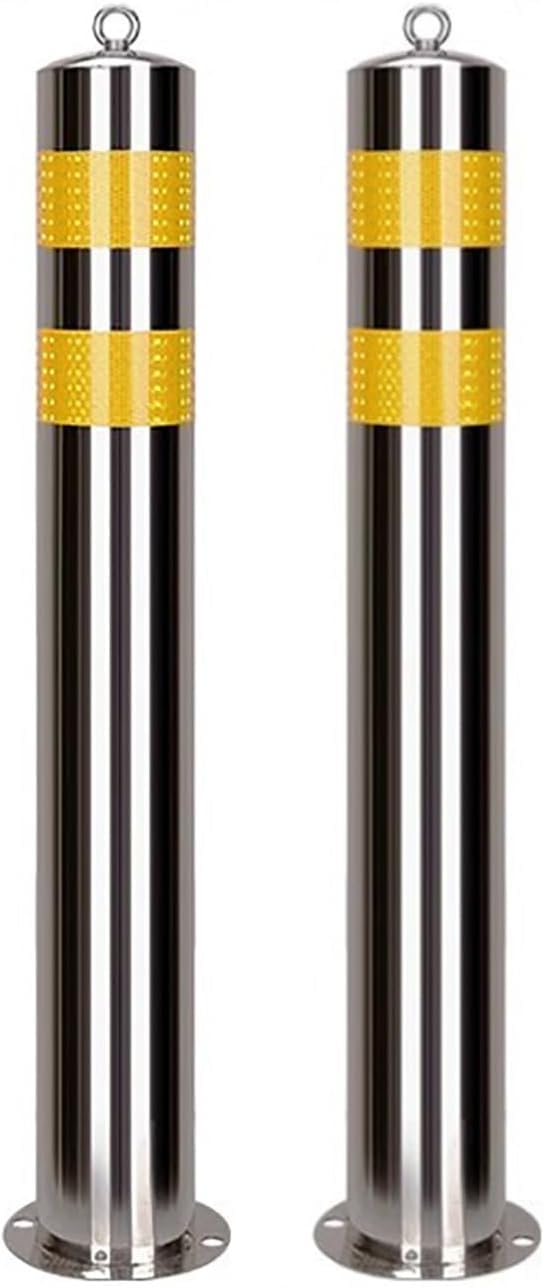 Aioneer Parking Post Construction Cone Street Stanchion Stainless Steel Security Posts,2Pcs Metal Security Post Bollard,Stanchion Safety Bollard Post With Hanging Ring