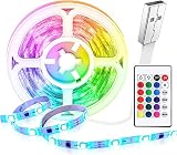 HEERTTOGO LED TV Retroilluminazione, 5M Striscia LED TV LED USB alimentata con App Control e 1600 Milioni Colori e 26 Modalità, Striscia Luminosa a LED RGB 5050 per HDTV da 45-75 Pollici, PC Monitor