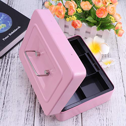 Caixa de dinheiro TOPBATHY com caixa de armazenamento de joias com cadeado, compartimento portátil d