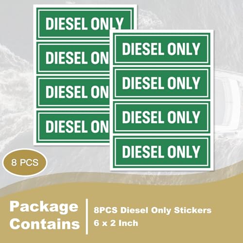 Image of 8PCS Diesel Only Sticker for Boat Decals Cars Truck Labels Tractors Fuel Cans Gas Caps Fuel Tanks 6x2 Inch