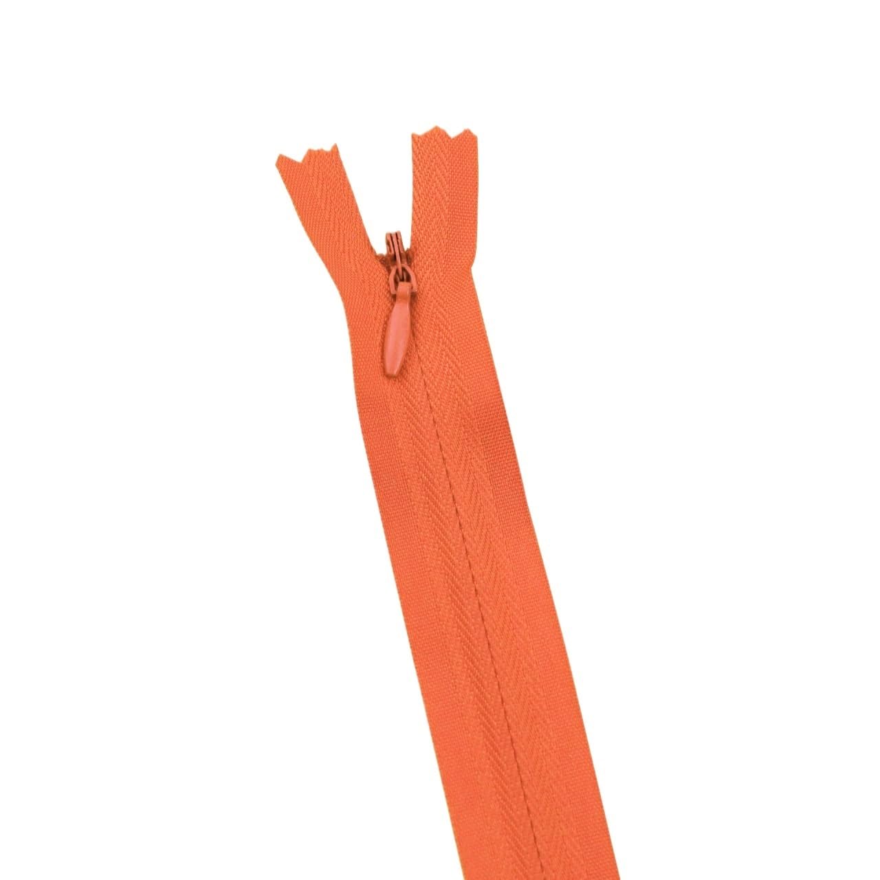 DIY Craft Zipper 10pcs 3# Invisible Nylon Zipper Coils, Practical Zippers Length 28cm-60cm for DIY Handcraft Sewing(Orange,35cm)
