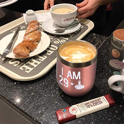 Taza de Viaje, Winzwon Termo Taza Copa de Cumpleaños 30, Travel Mug Frasco de Vacío de Acero Inoxidable para Vino, Café… - Imagen 6