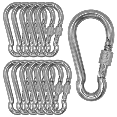Outmate 304 Stainless Steel Heavy Duty Carabiners (Pack of 12)