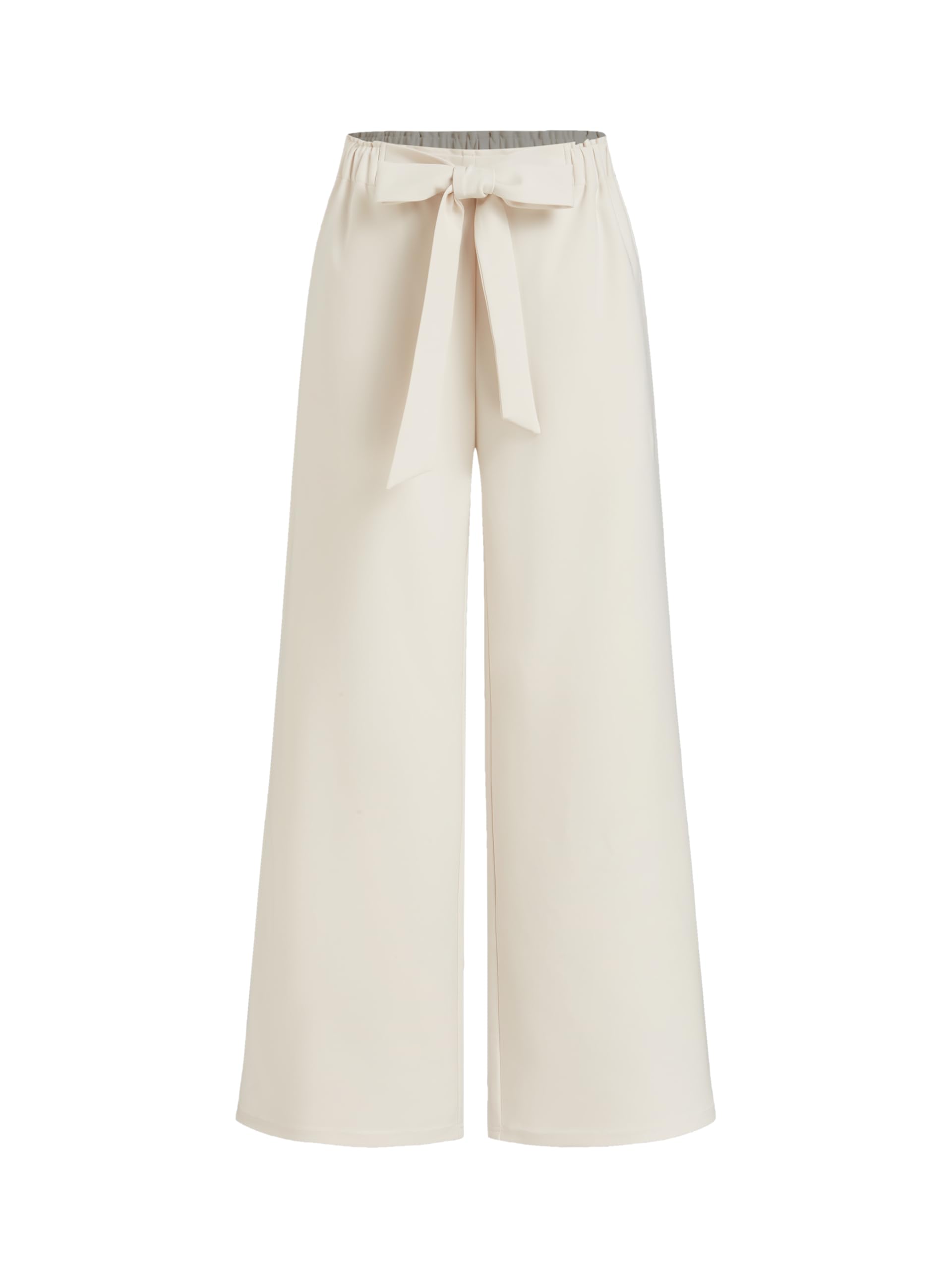 CIDER Women Wide Leg Pants Tie Knotted Mid Waisted Business Casual Outfits