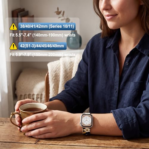 Image of Floral Band Compatible with Apple Watch Bands for Women 40mm 42mm 41mm 38mm 44mm 45mm 46mm 49mm, Cute Pattern Flower Soft Silicone Sport Strap for iWatch Series Ultra 11 10 SE 9 8 7 6 5 4 3 2