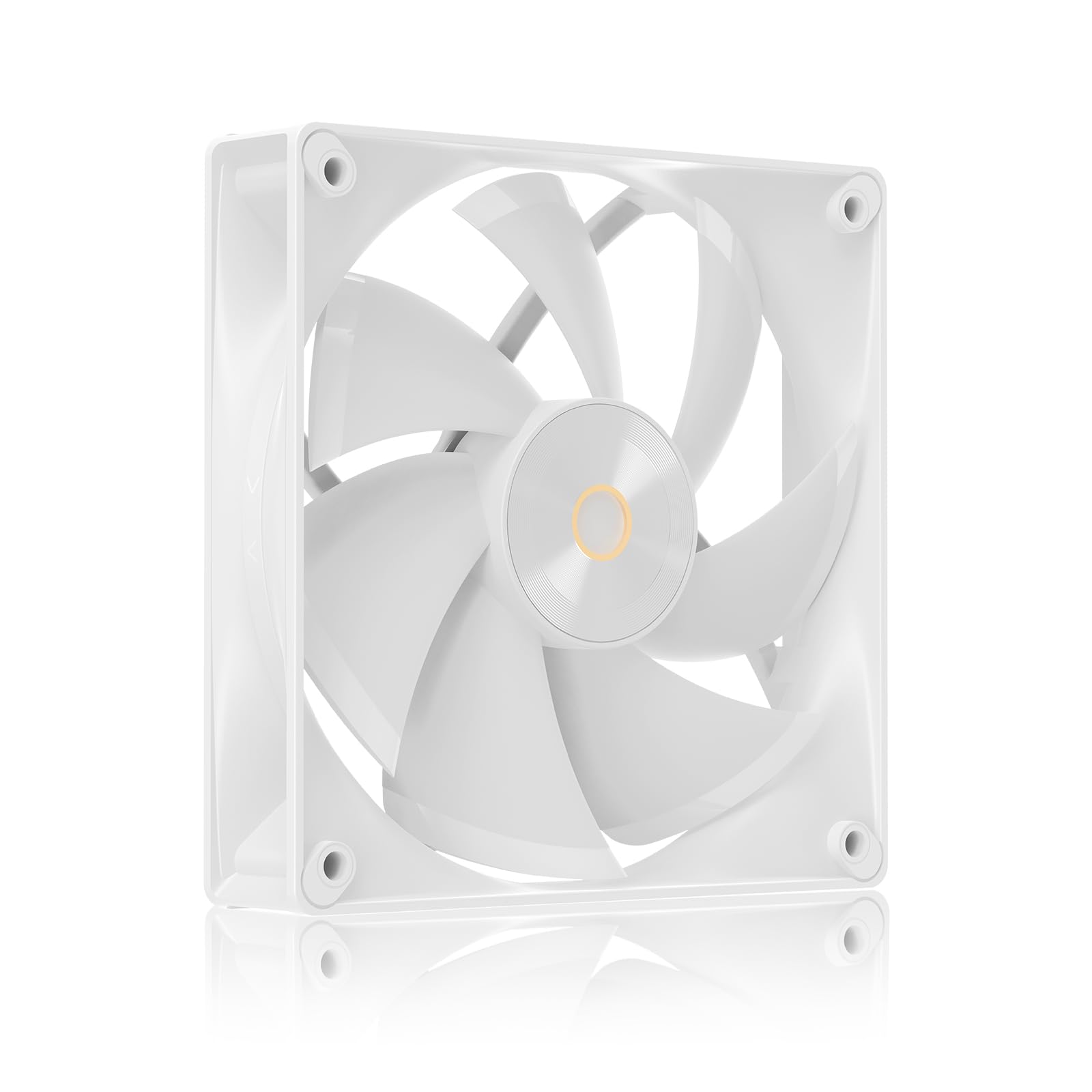 Ocypus Delta F12 Computer Case Fan, Up to 2000RPM High Airflow, 4-Pin PWM Control 120mm PC Cooling Fan, Low-Noise & Hydraulic Bearing (White-1PACK)​