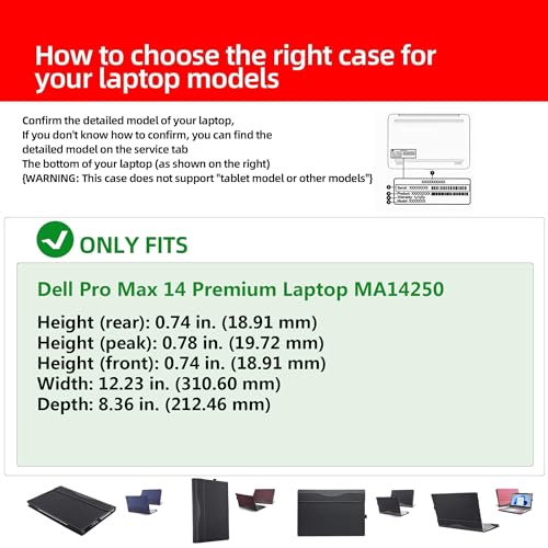 Funda para Laptop Dell Pro Max 14" PU Cuero Gris Oscuro miniatura 3