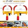 Tevlaphee Wheel Clamp Lock Heavy Duty Anti-Theft, Adjustable Security for Cars, Vans, Motorhomes (Fits 7-11" Tyres), Weatherproof & Vandal-Resistant Design (Red&Yellow) #1
