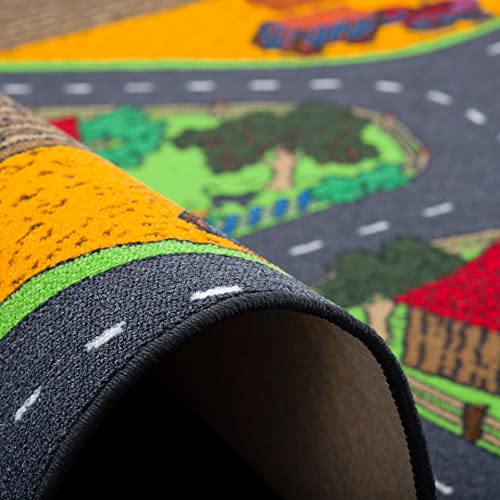 Snapstyle Kinder Spiel Teppich Bauernhof Grün Rund in 7 Größen – Bild 4