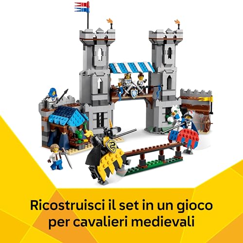 Creator 3 in 1 Castello del Cavaliere Medievale - Giocattolo Trasformabile in Scena di Torneo o in Villaggio - Include 6 Minifigure - Regalo Creativo per Bambini e Bambine da 9 Anni in su - 31168 - Lego - Immagine 6