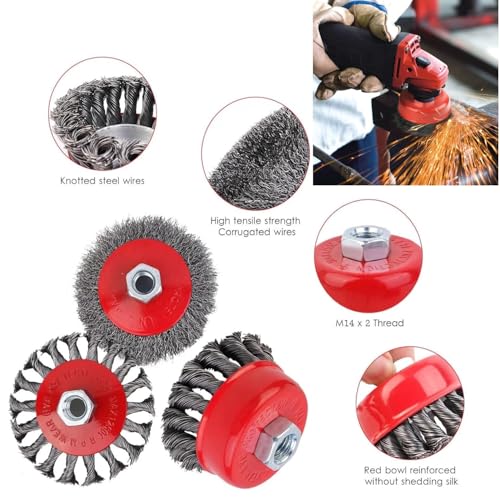 Brosse metallique pour perceuse brosse conique meuleuse poncage m14