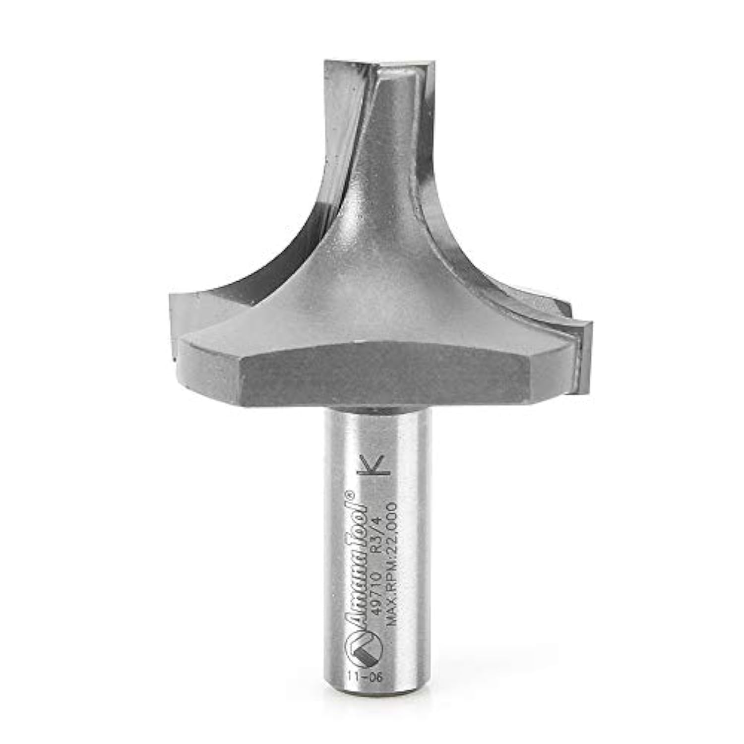 Amana Tool 49696 Carbide Tipped Plunging Round Over 3/16 R x 5/8 D x 5/16 CH x 1/4 Inch SHK Router Bit