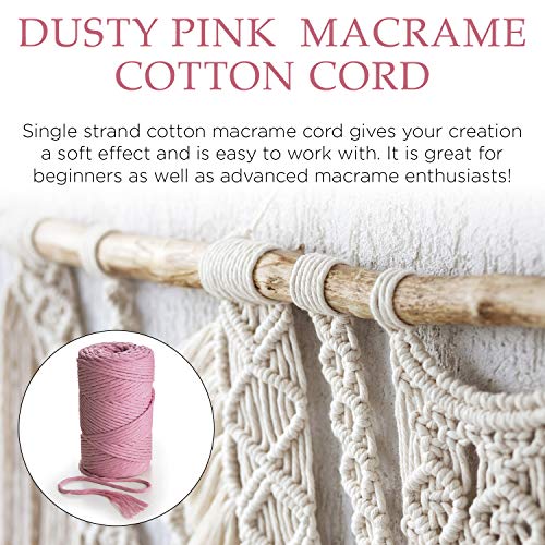 Cordón de macramé 3mm 140m, cuerda de algodón para tapiz de pared y plumas boho 7